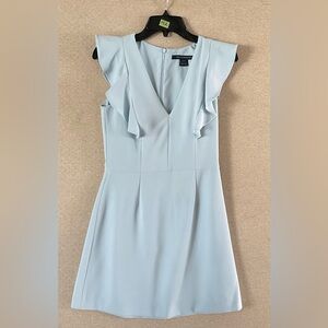 🌾 ⭐️ FRENCH CONNECTION NWOT Whisper Ruffle Light Blue Minidress
